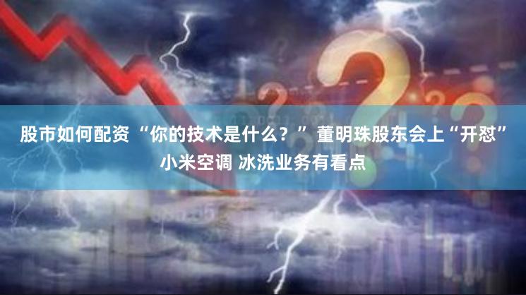 股市如何配资 “你的技术是什么？” 董明珠股东会上“开怼”小米空调 冰洗业务有看点