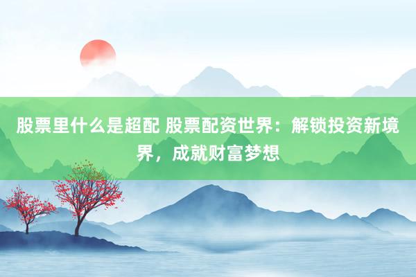 股票里什么是超配 股票配资世界：解锁投资新境界，成就财富梦想