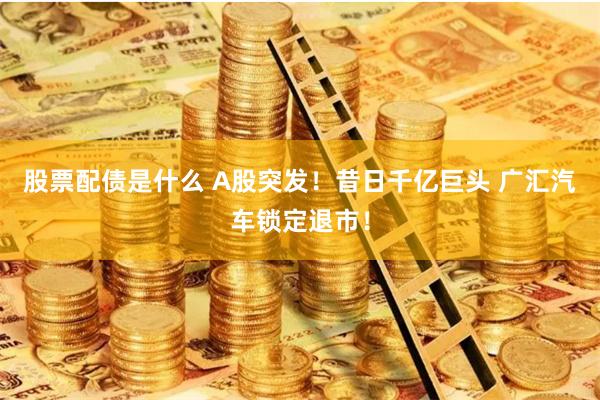 股票配债是什么 A股突发！昔日千亿巨头 广汇汽车锁定退市！