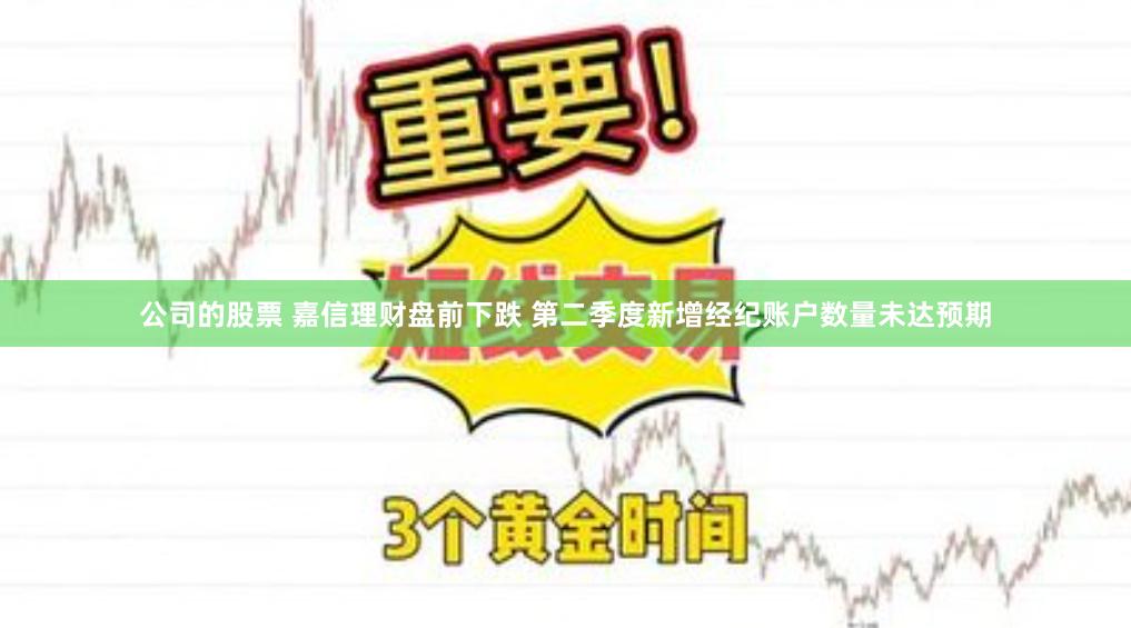 公司的股票 嘉信理财盘前下跌 第二季度新增经纪账户数量未达预期