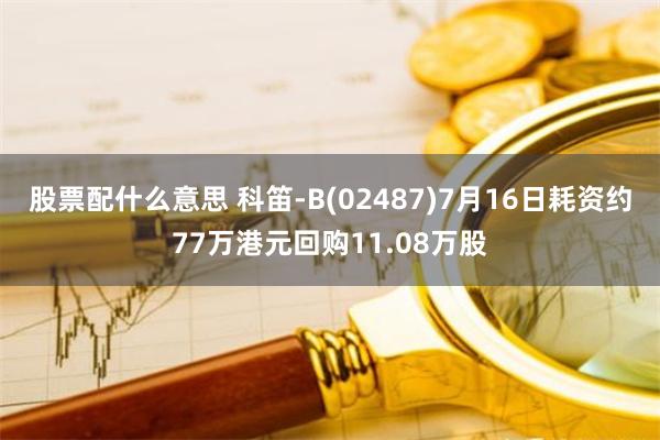 股票配什么意思 科笛-B(02487)7月16日耗资约77万港元回购11.08万股